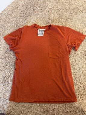 Jungmaven Short-Sleeve Slub Pocket Tee in Rust Orange
